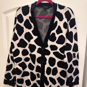 Ann Taylor Black and White Patterned Cardigan